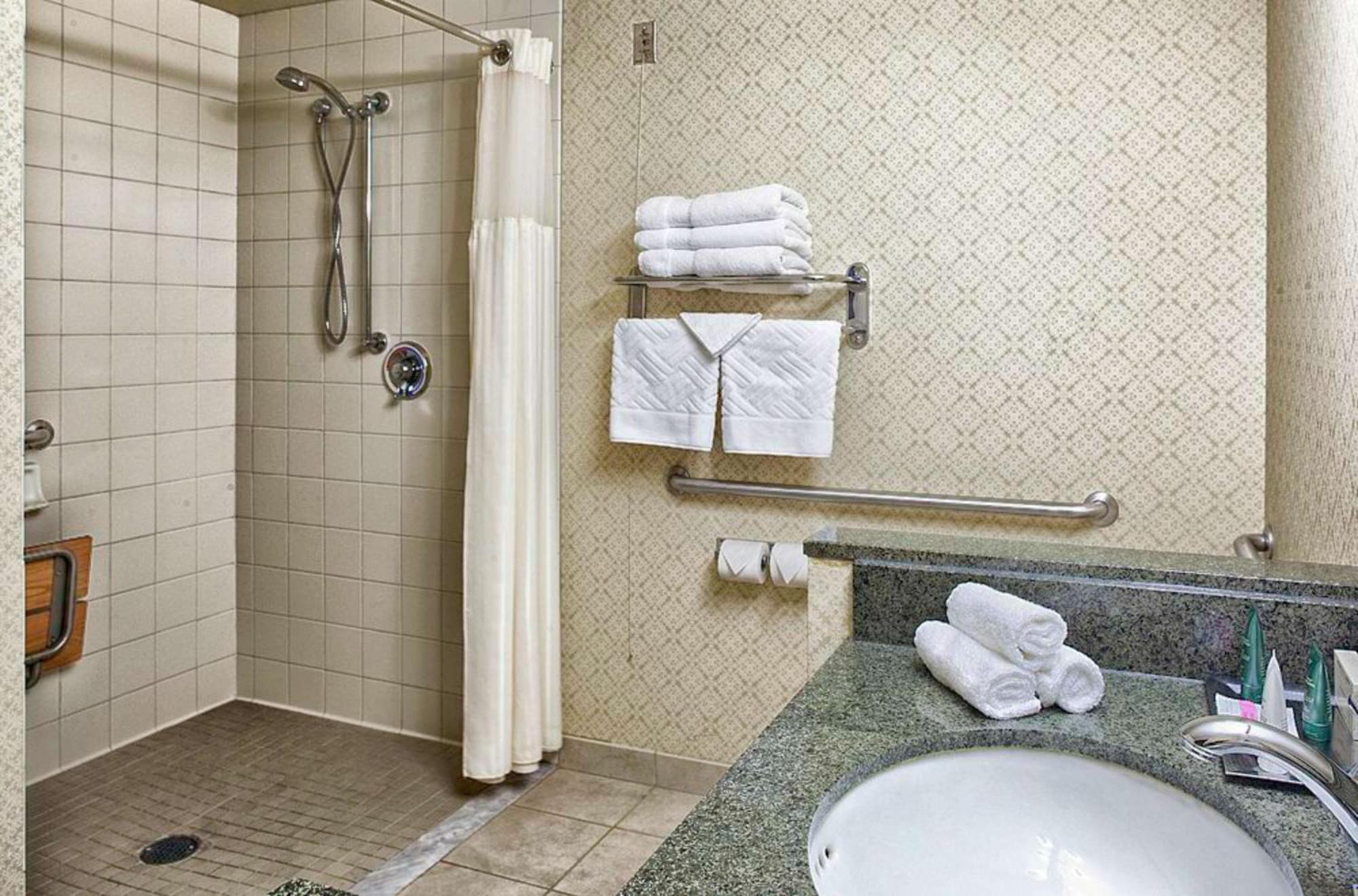 Suite Lit King-Size de Luxe avec Douche Accessible en Fauteuil Roulant - Adaptée aux Personnes à Mobilité Réduite